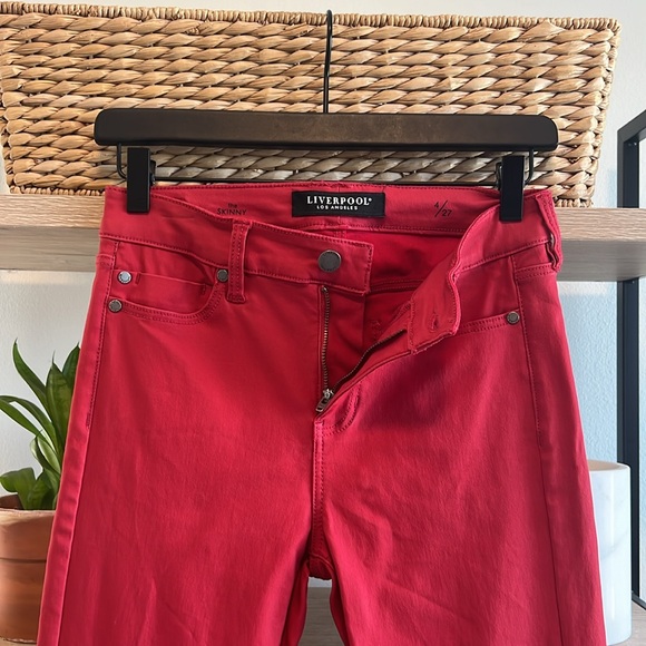 Liverpool Jeans Company Mid-Rise The Skinny Coated Wax Red Jeans, 4 / 27 - Picture 7 of 9